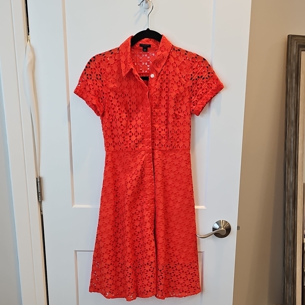 Orange Eyelet Dress